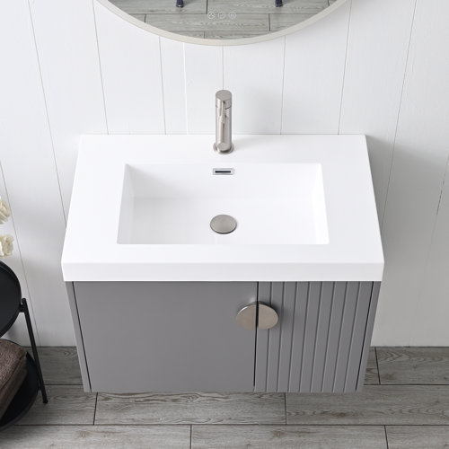 Ebern Designs Rakeshia 30 Inch Wall Mounted Floating Bathroom Vanity